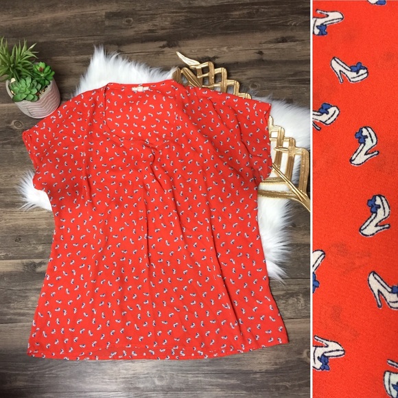 Pleione Tops - Pleione High Heel Shoes Blouse